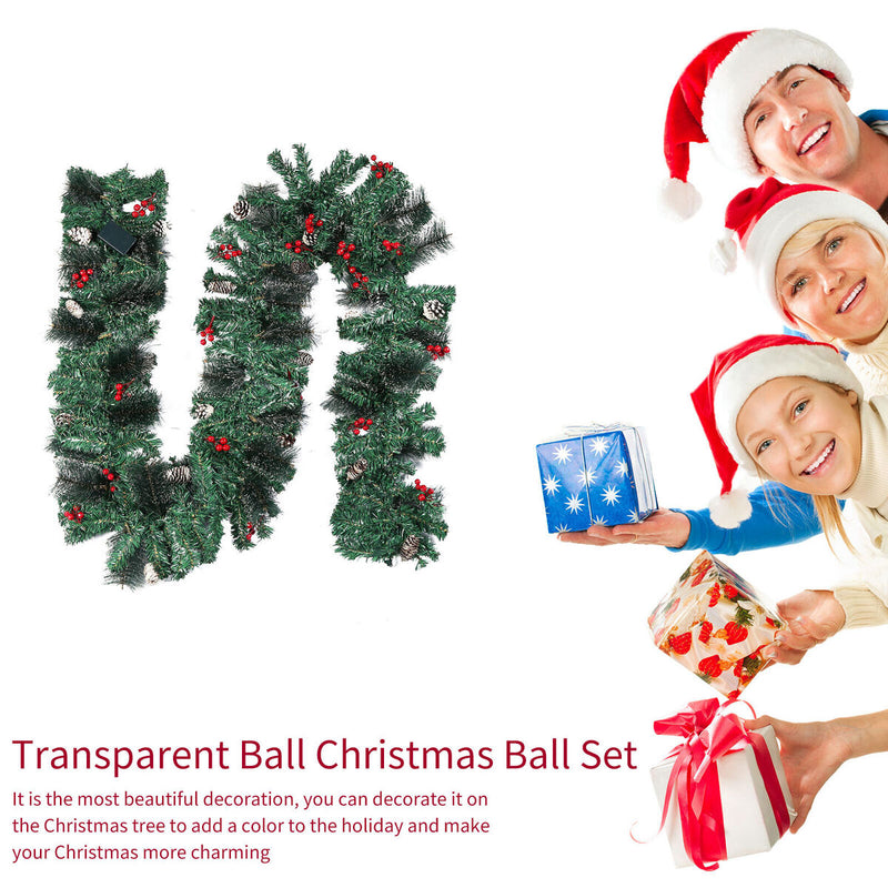Christmas Rattan Garland Ornametns LED Christmas Wreath Background Pendant