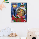 Full Cross Stitch Christmas Cat DIY Embroidery Cotton Thread Home Decor Pictures