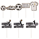 Novelty Soccer Cupcake Topper Happy Birthday Basketball Cake Topper Football