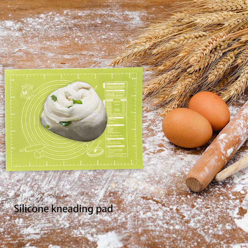 Rolling Dough Baking Mat Silicone Pizza Cake Maker Pad (Green 45x60cm) Newly