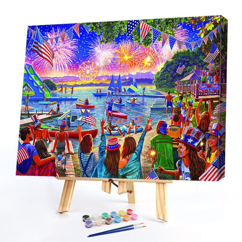 Oil Paint By Numbers Picture DIY Painting Party Abstract Drawing on Canvas