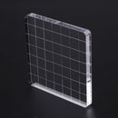 Acrylic Stamp Block Clear Stamping Tool Set with Grid Line Craft (7x7cm)
