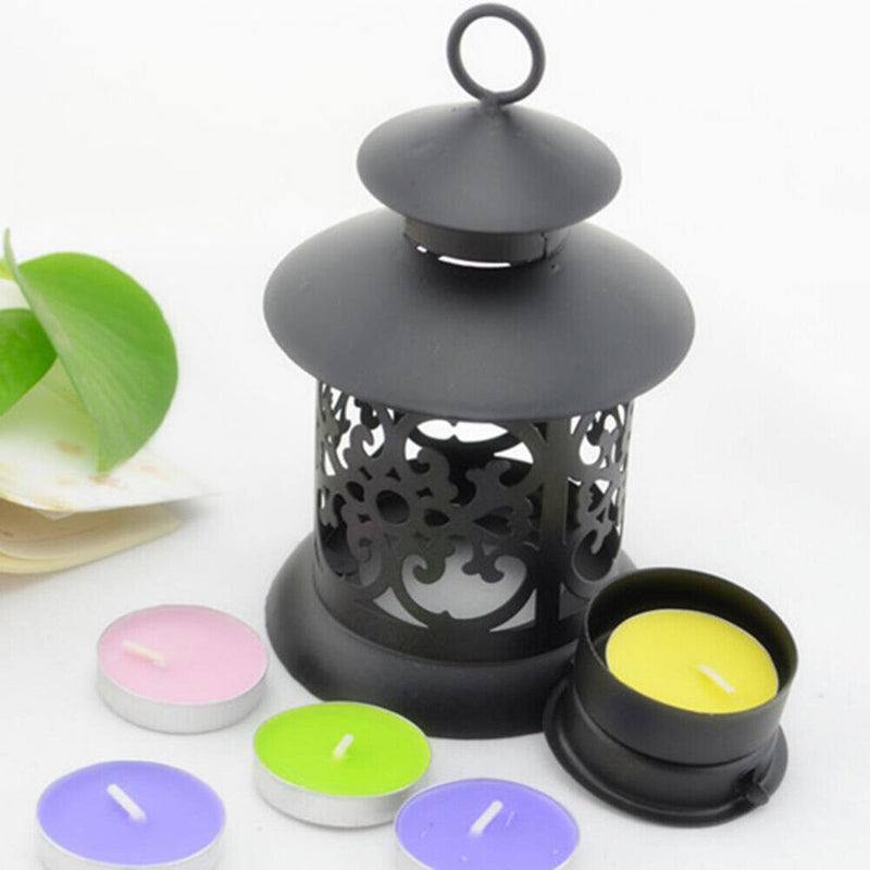 Hollow Candle Holder Hanging Cage Wrought Iron Lantern Candlestick Home Decor
