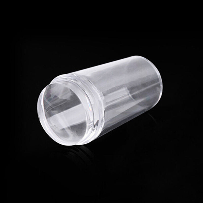 Nail Stamper Clear Silicone Head Manicure Tool Polish Transfer Template Kit