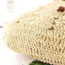 Fashion Straw Shoulders Backpack Woven Women Beach Holiday Bucket Purse Bag