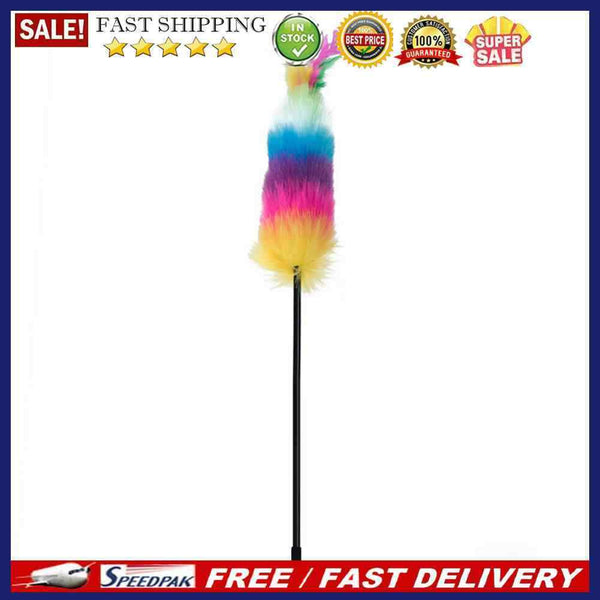 Feather Chaser Wand Funny Entertainment Kitten Cat Teaser Interactive Stick T