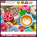 Coffee Donut Rhinestone Diamond Painting 5D Full Round Drill DIY Cartoon Artwork