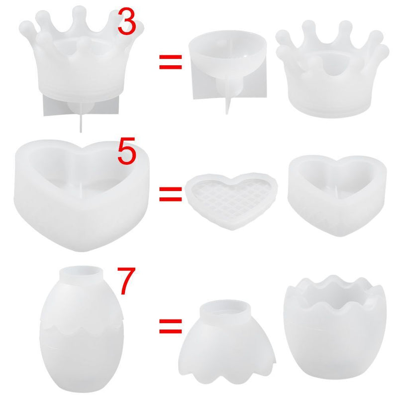 Epoxy Handmade Tools Crown Storage Box Molds Crystal Glue Silicone Mould
