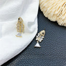 Stud Earrings Dangle Elegant Drop Rhinestone Ear Stud Ear Clip Fish Earrings