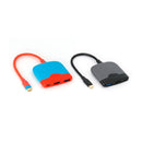 USB-C to HDMI-compatible PD USB3.0 4K HUB Adapter for Switch (Red Blue)