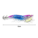 Luminous Wood Shrimp Bait Squid Hook Jig Sea Cuttlefish Lures (Purple Blue)