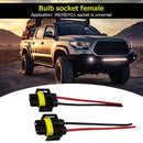 1 Pair Car H8/H9/H11 Bulb Socket Headlamp Fog Lamp Female Adapter Connector