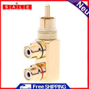 Gun Shape RCA 1 Male, 2 Female AV Audio Video Splitter Adapter Male