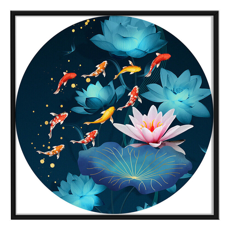 Part Embroidery Stamped Cross Stitch DIY lotus pool Cotton Thread 11CT