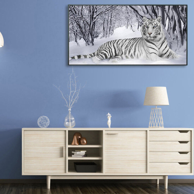 White Tiger Oil Paint By Numbers Kits Canvas Picture DIY Wall Art Craft Set