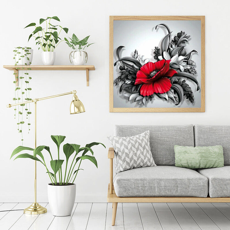 Flower Oil Paint By Numbers DIY Canvas Wall Picture Home Decorations Unframed