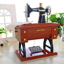 Retro Plastic Metal Sewing Machine Music Box Mechanical Jewelry Box (LJ-11)