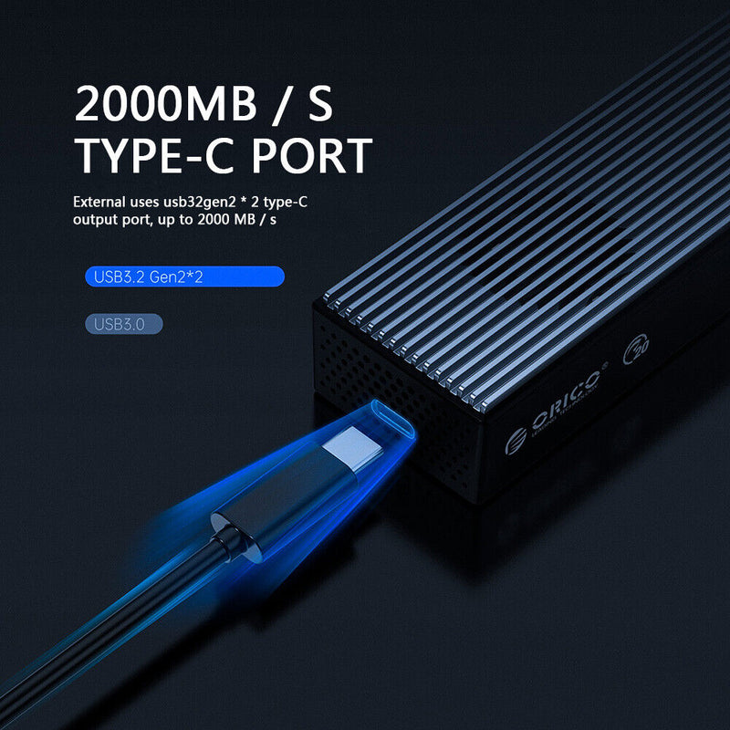 ORICO M2PVC3-G20 20Gbps USB3.2 GEN2x2 M.2 NVMe SSD Cooling Fan Enclosure