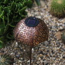Solar Garden Lights aterproof Plug Umbrella Art Lamp Yard Decor (Bronze)