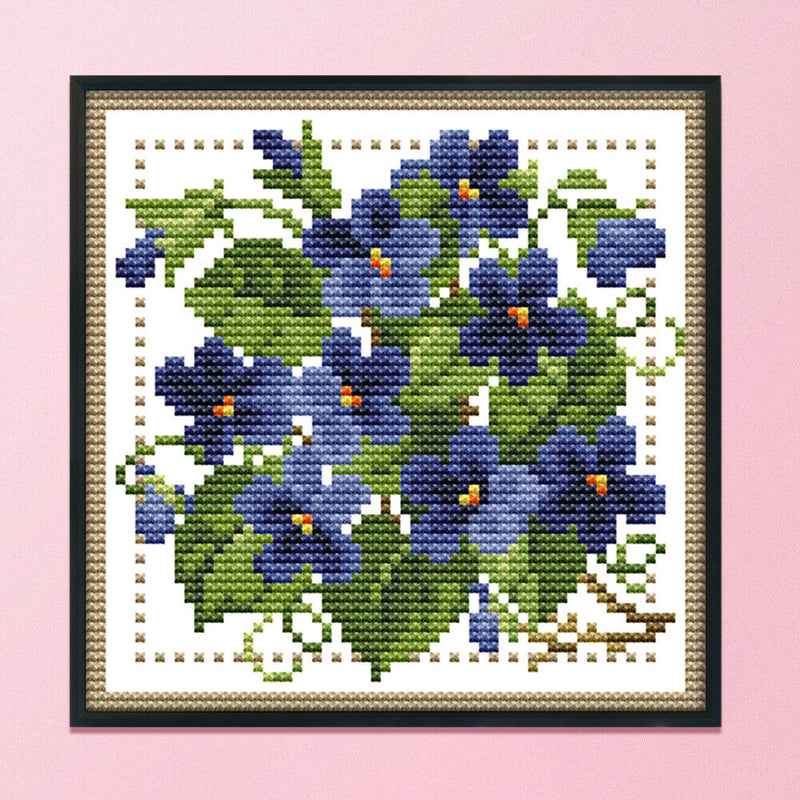 12 Months Flower Cross Stitch DIY Needlework 14CT Stamped (February H424)