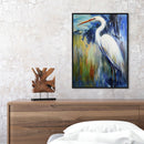 Oil Paint by Numbers Stand Egret Canvas Artwork Living Room Picture Decoration