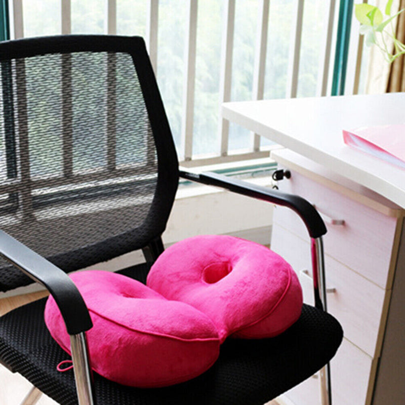 Memory Foam Plush Cushion Orthopedic Office Chair Seat Pillow (Rose Red) Newly