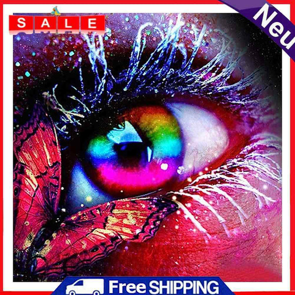 DIY Eye and Butterfly Oil Paint by Numbers Kit Drawing on Canvas Pictures Decor