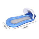 Foldable Inflatable Back Floating Row Sunshade Swimming Pool Lounger (Blue)