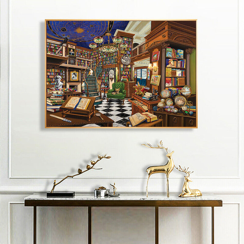 Cozy Study Room Canvas Painted Oil Paint By Numbers DIY Wall Art Modern Decor