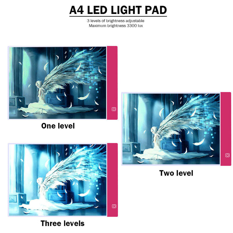 Diamond Painting A4 LED Light Pad LED Drawing Board Copy Board Tools (Pink)