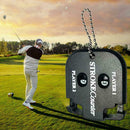 Portable Small Black Golf Scorer Counter Stroke Shot S2V8 With Keychain H5Y2