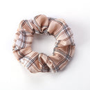 Hair Scrunchies Plaid Women Elastic Ponytail Holder Hair Ties Rope (Khaki) Newly