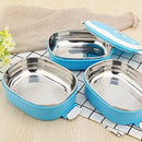 Rectangle Lunch Box Thermal Leak-Proof Heat Insulation Anti-Scald (Blue)