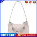 Fashion Women Butterfly Chain PU Underarm Bag Casual Small Handbag (Beige)