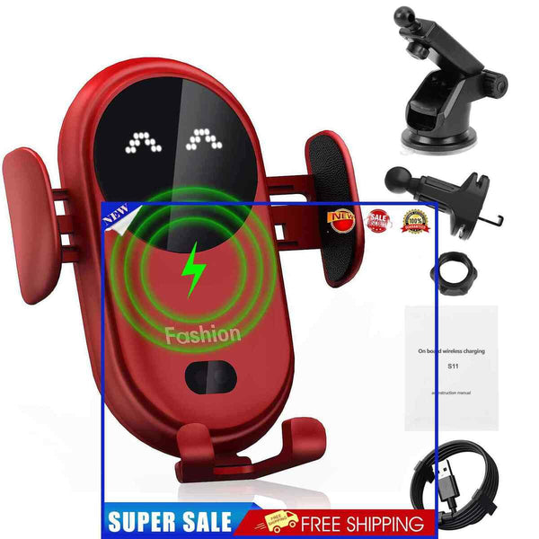 #A Wireless Car Charger Auto Clamping Air Vent Phone Holder Compatible with iP