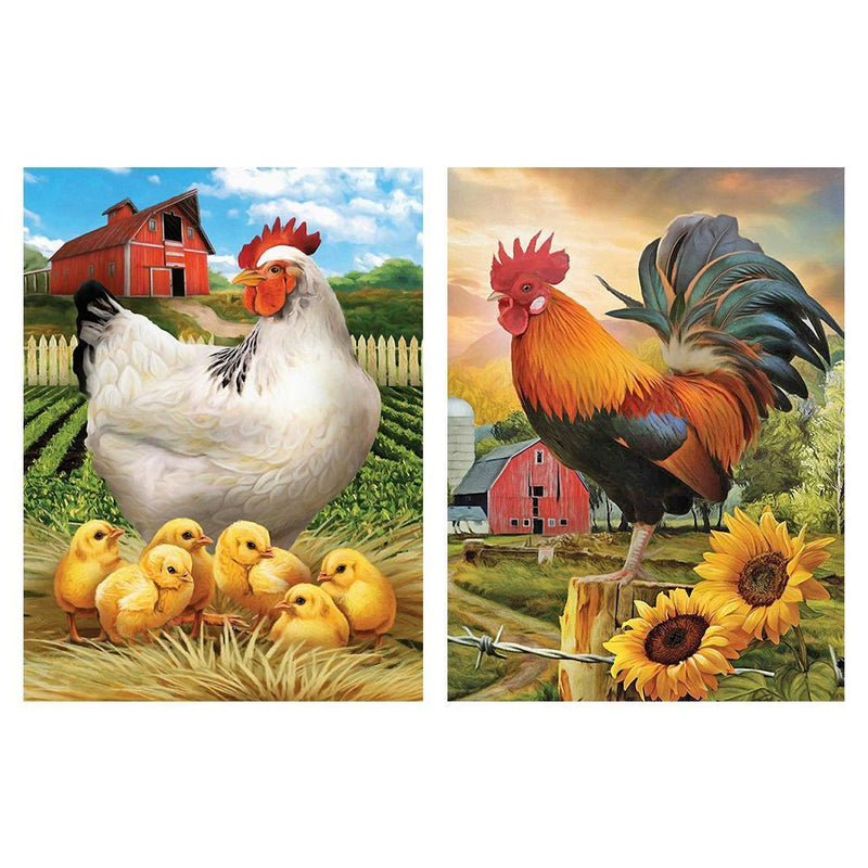 5D Diamond Painting Full Round Mosaic Chicken Picture Home Decor  2PCS