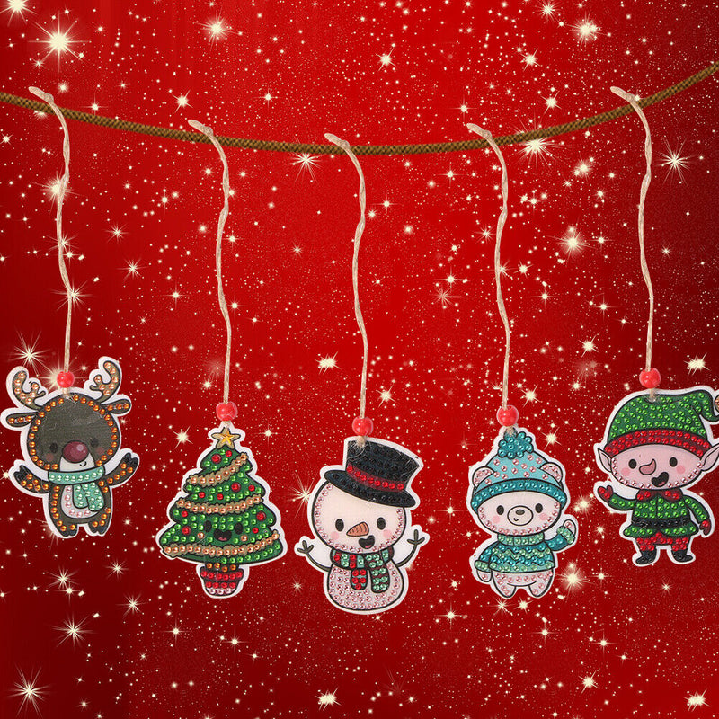 Double-side 5D Diamond Painting DIY Hanging Christmas Trees Pendant (GP008)