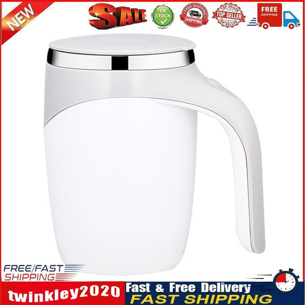 Automatic Electric Lazy Self Stirring Cup Coffee Milk Mixing Mug (White) Newly