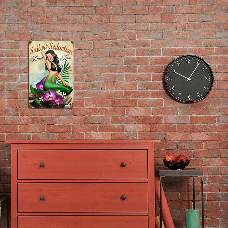 Mermaid Retro Metal Plate Tin Sign for Bar Pub Club Cafe Wall Art Decor