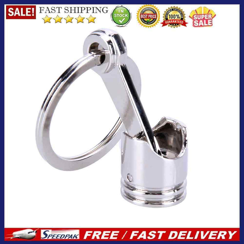 Car Engine Silvery Keychain Piston Key Ring Alloy Keychain Key Ring for Car