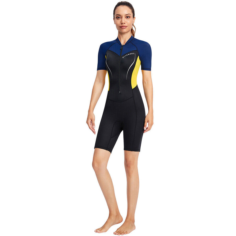 DIVE SAIL Neoprene Scuba Snorkel Swimming Women Body Wetsuits (Yellow XL) Newly