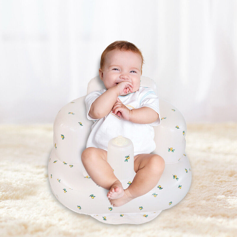 PVC Cute Baby Sofa Learning to Sit Infant Toddler Inflatable Seat Bathing S