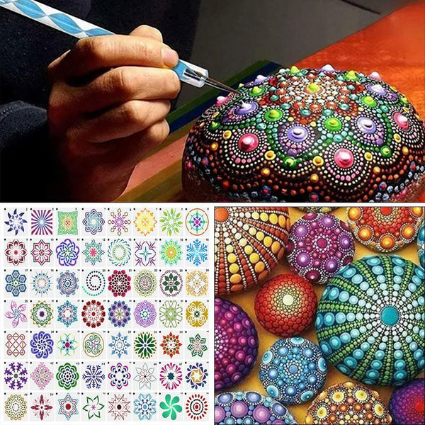 Embossing Stencils Mandala Dotting Tool Pottery Clay Tools Painting Templates