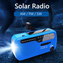 Solar Hand Crank Radio AM/FM Radio with LED Flashlight for Outdoor (Blue) Newly