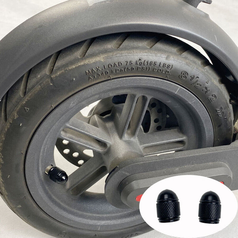 2pcs Electric Scooter Valve Stem Cap Dust-proof Cover for M365 Pro (Black) Newly