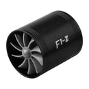 F1-Z Car Air Intake Double Turbine Refit Turbo Gas Fuel Saver Fan (Black) Newly