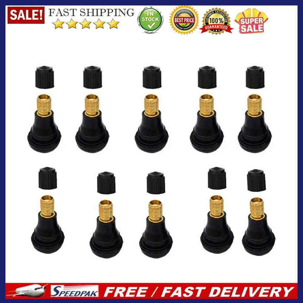 10pcs TR412 Tubeless Tire Valves Snap-in Rubber Valve Stems for Car Motorcy