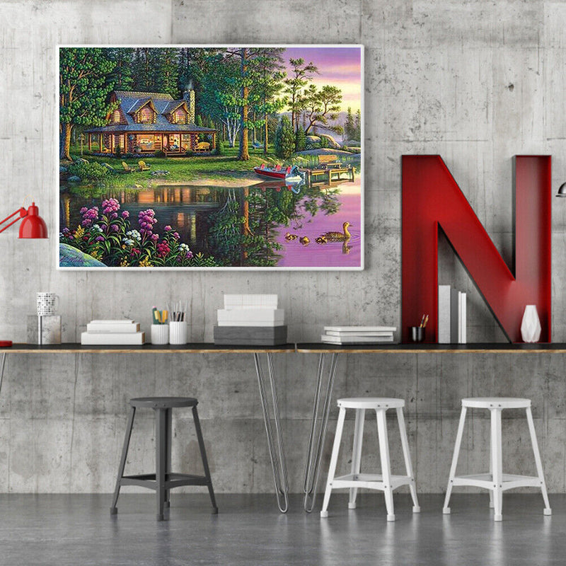 DIY House Square Diamond Mosaic Picture Art Diamond Painting Kit