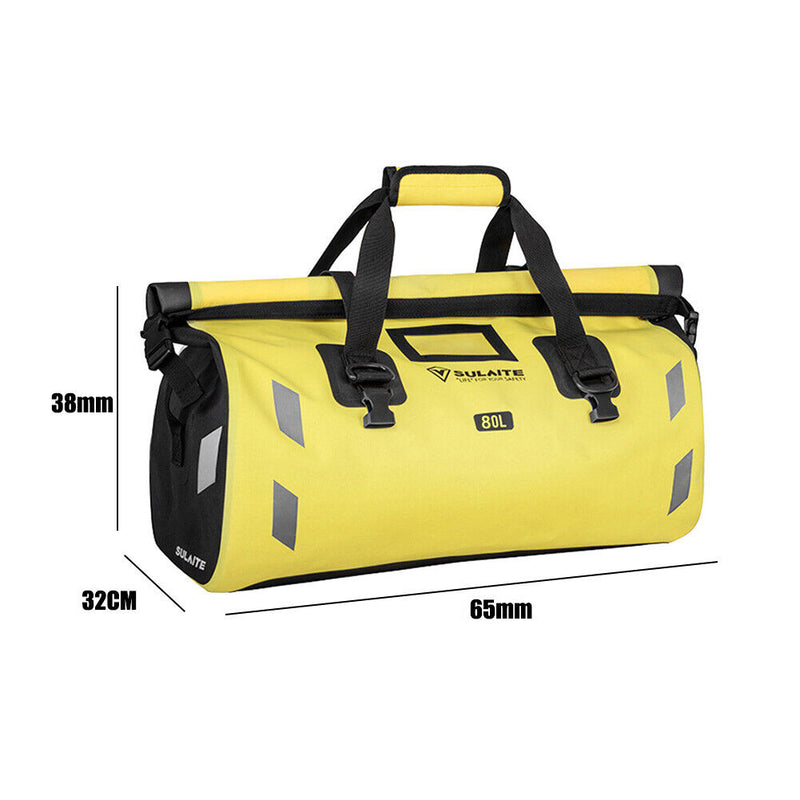 SULAITE Waterproof Motorcycle Tail Bag Rear Seat Riding Backpack (Yellow)