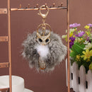 Rabbit Hair Ball Key Chain Pendant Auger Fox Handbags Accessories Gray-100183.0